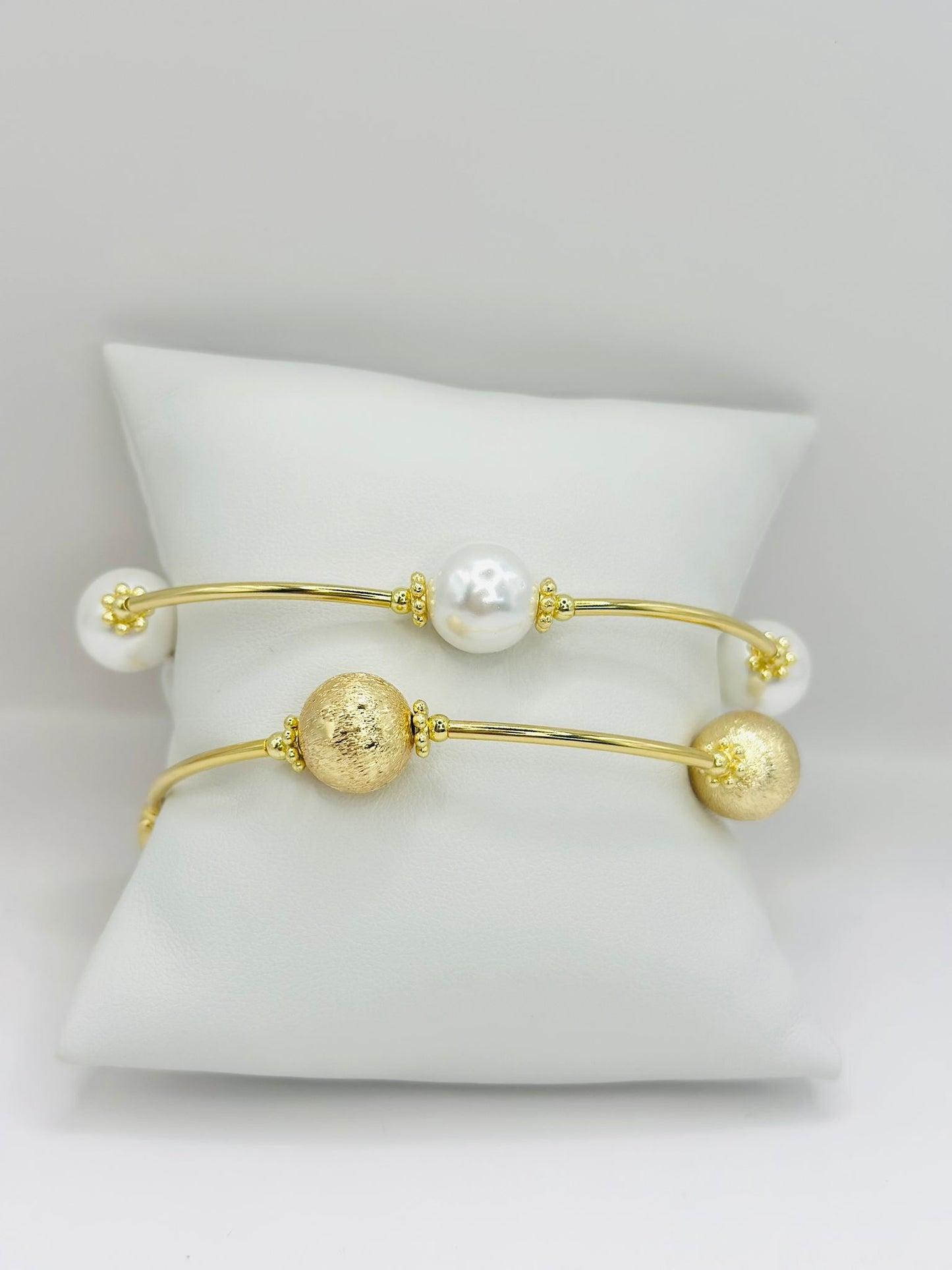 Duo pearl and bright bracelet