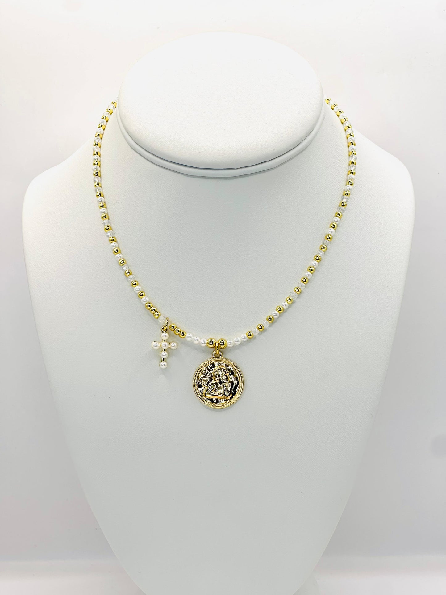 Cross angel necklace