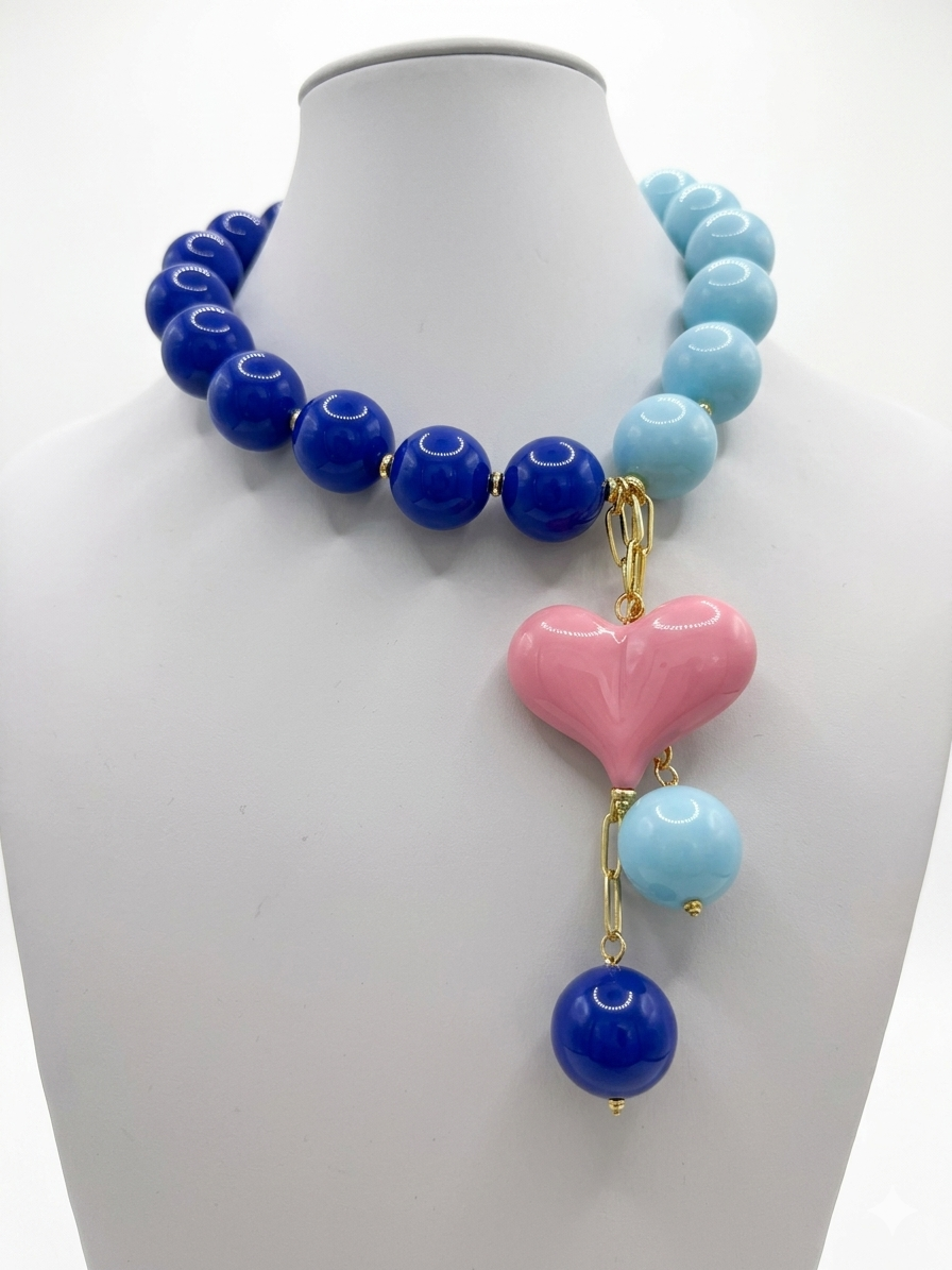 Candy Bom Heart ligth blue Pink