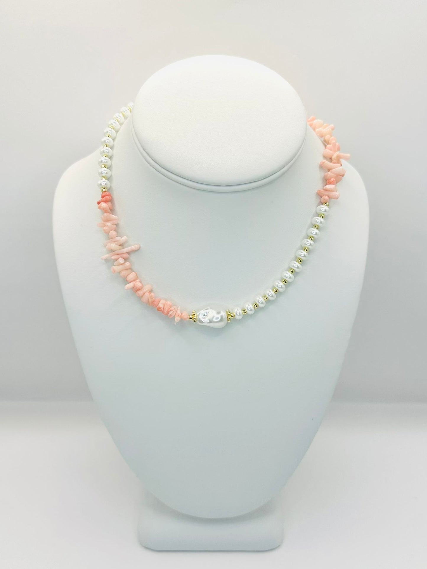 Coral and Pearl Choker