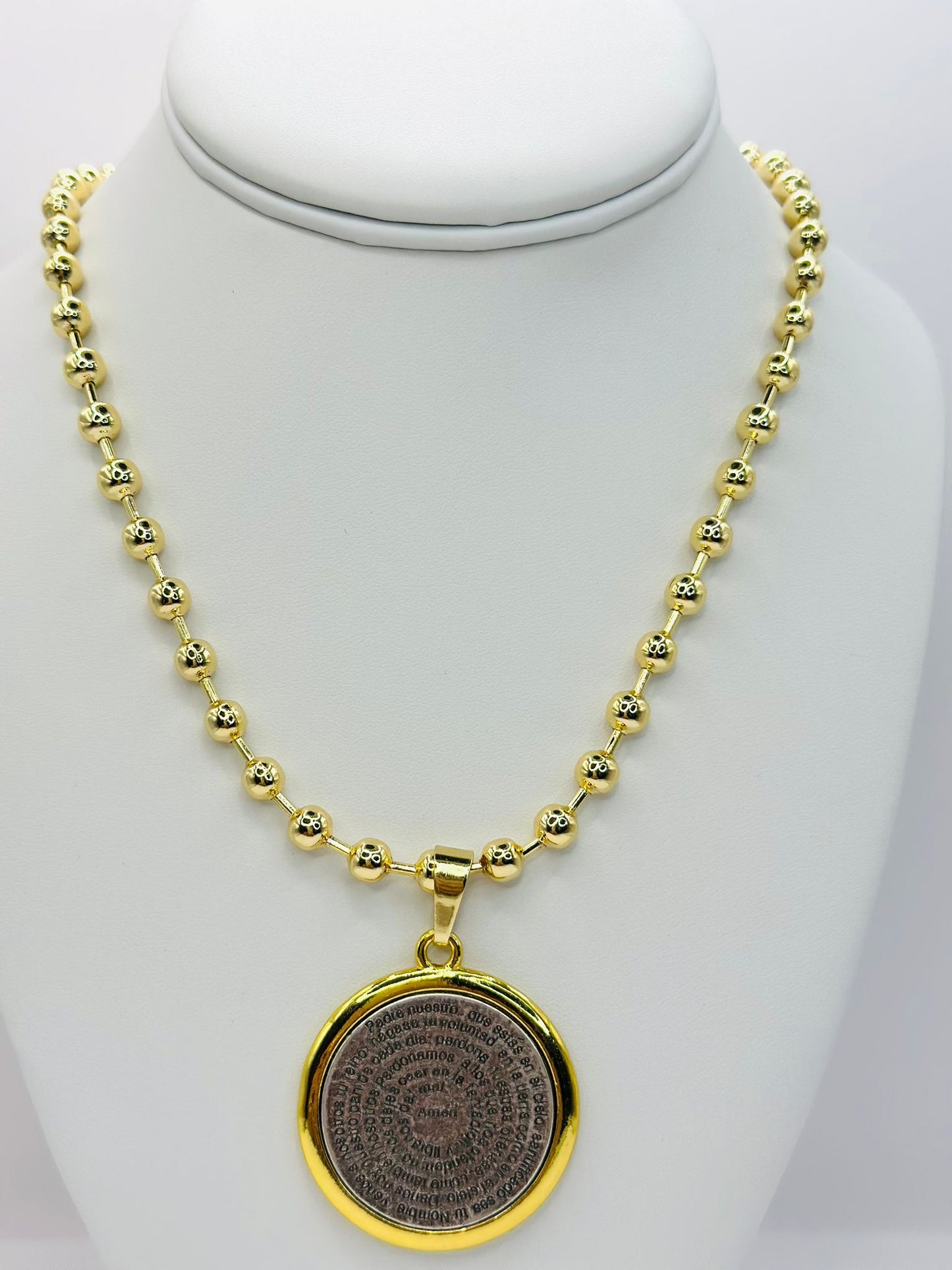 Medallon Padre Nuestro Necklace