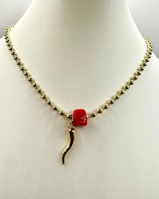 Gold Cornetto Necklace