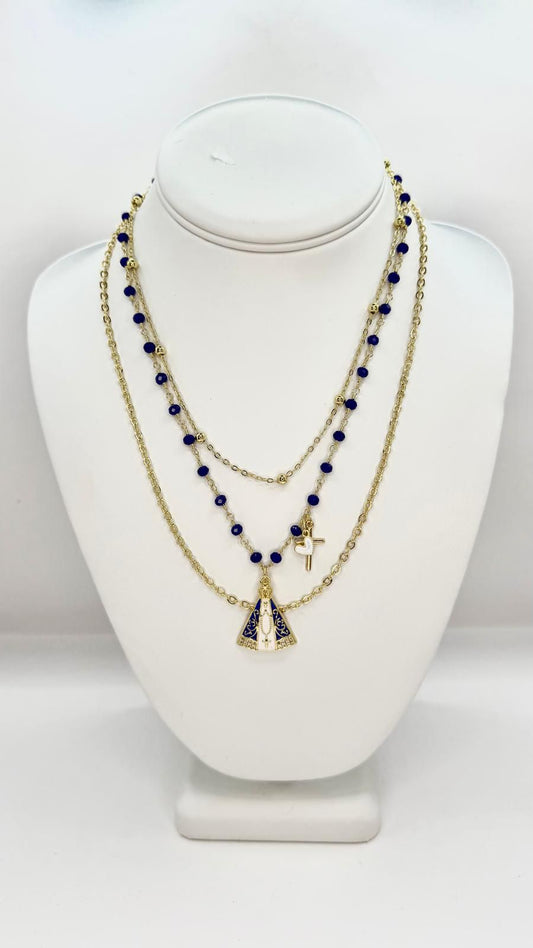 Blue Virgen del Valle Necklace