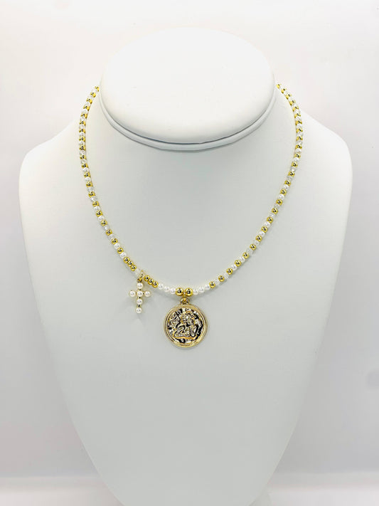 Cross angel necklace