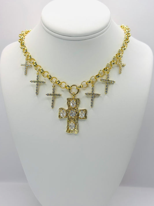 Dana Cross Gold Necklace