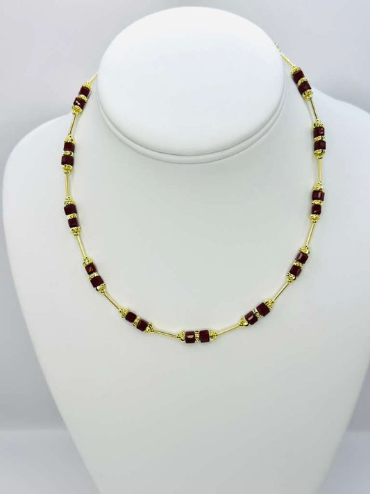 Edith Burgundy choker