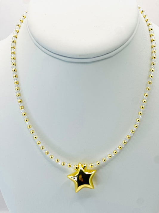 Crystal choker with balloon star