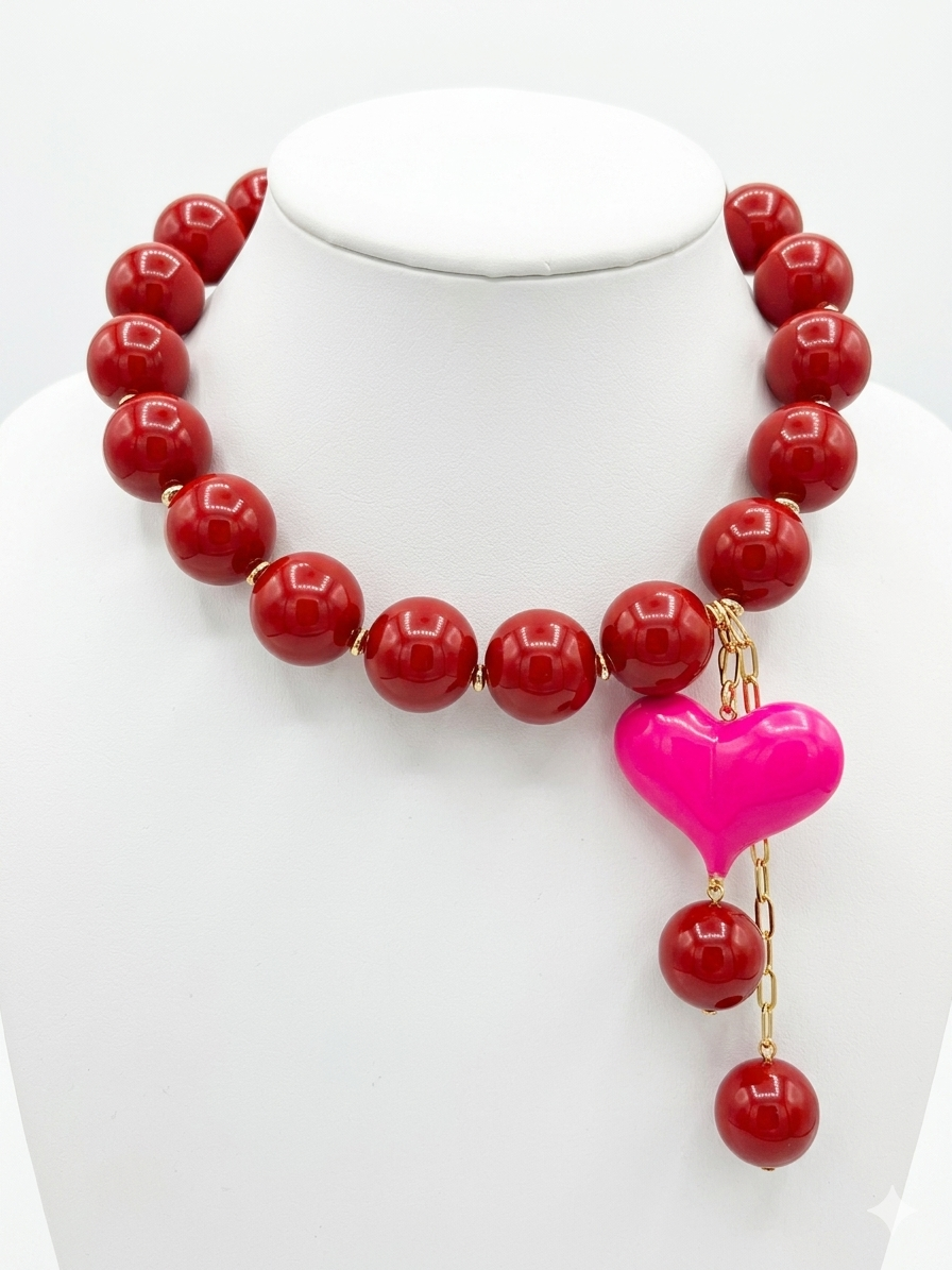 Candy Bom Heart Red fuchsia