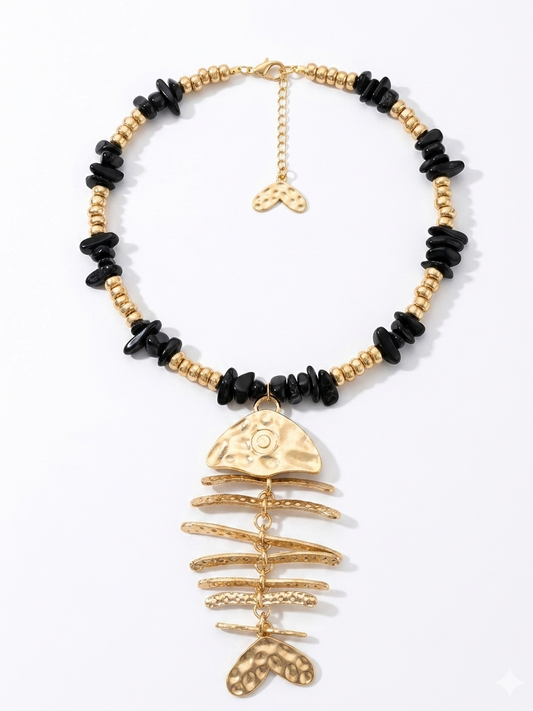 Real Fish Necklace black