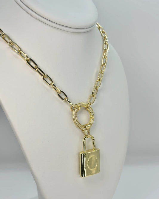 Gold Padlock Necklace