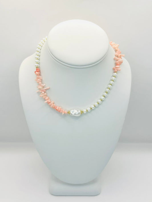 Coral and Pearl Choker