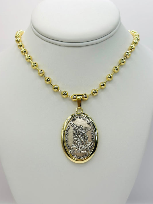Medallon San Miguel Arcangel Necklace