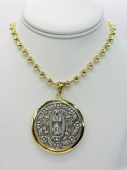 Medallon Virgen Guadalupe Necklace