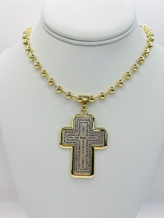 Cruz Padre Nuestro Necklace