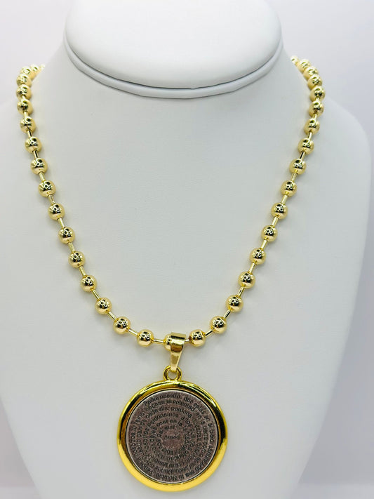 Medallon Padre Nuestro Necklace