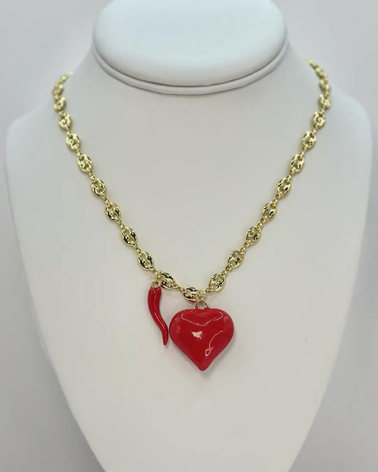 Cuore and Cornetto Necklace