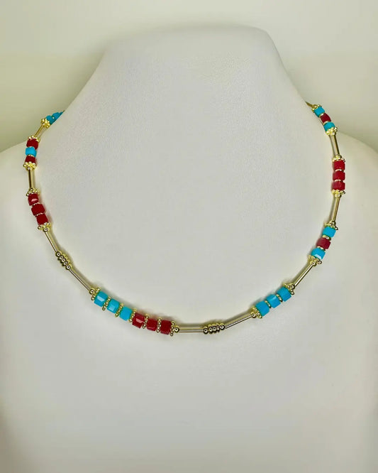 Mix Turquoise Sapphire Necklace